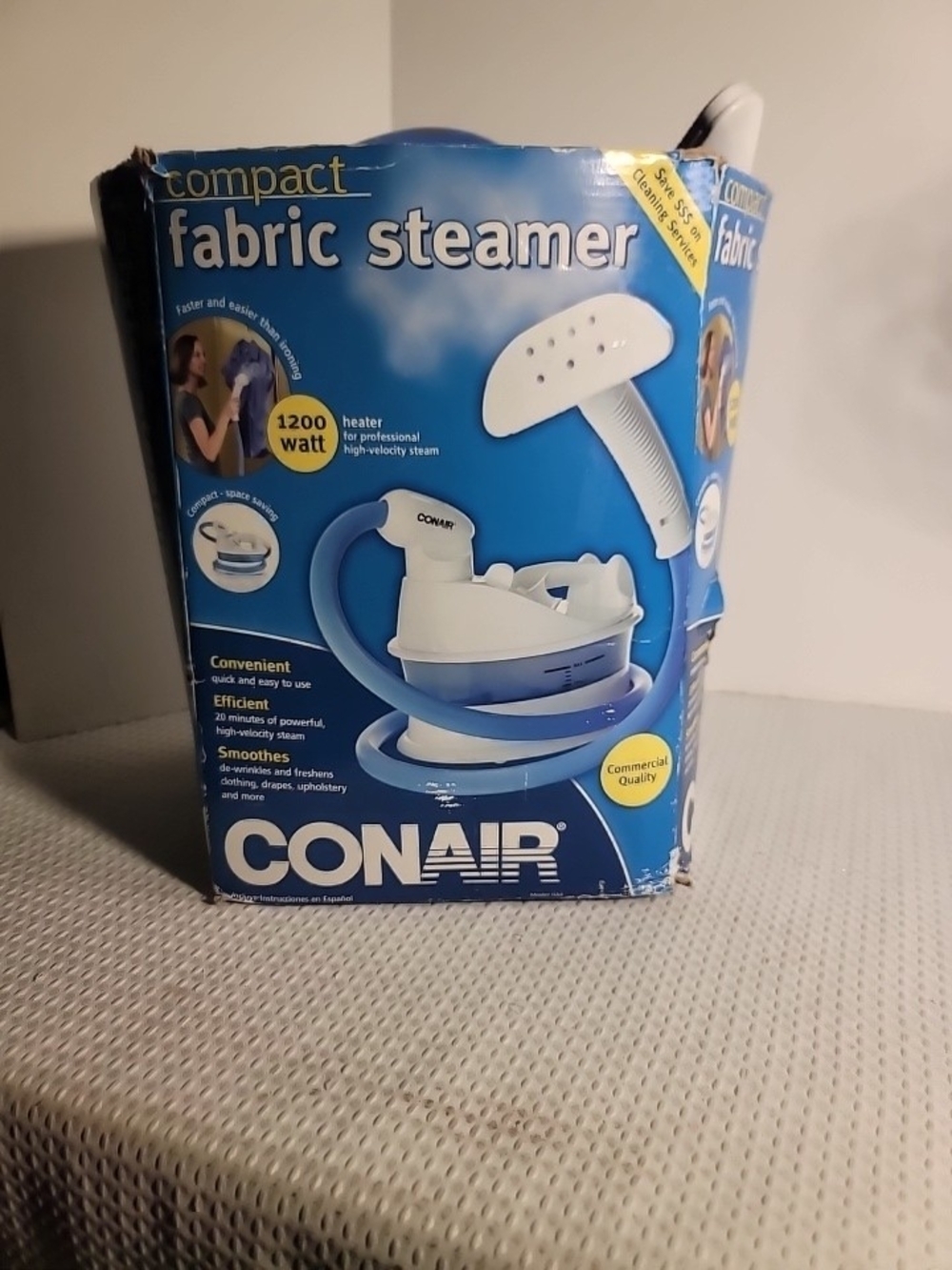 Conair Compact Fabric Steamer in Blue and White